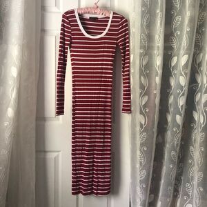 Forever21 strips bodycon midi dress, size medium